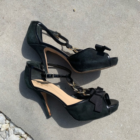 Kate Spade Glamour black open toe shoes. Size 7.5 - Picture 4 of 8